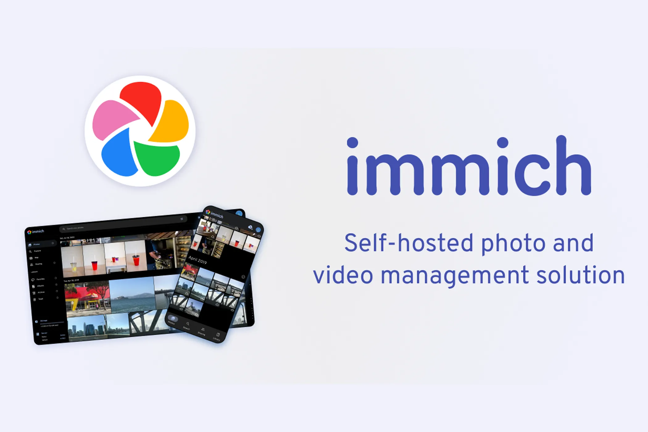 Giao diện Immich minh họa việc tự host ảnh và video