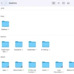 Giao diện OneDrive trong Finder trên macOS, minh họa khả năng đồng bộ dữ liệu với ổ đĩa ngoài.