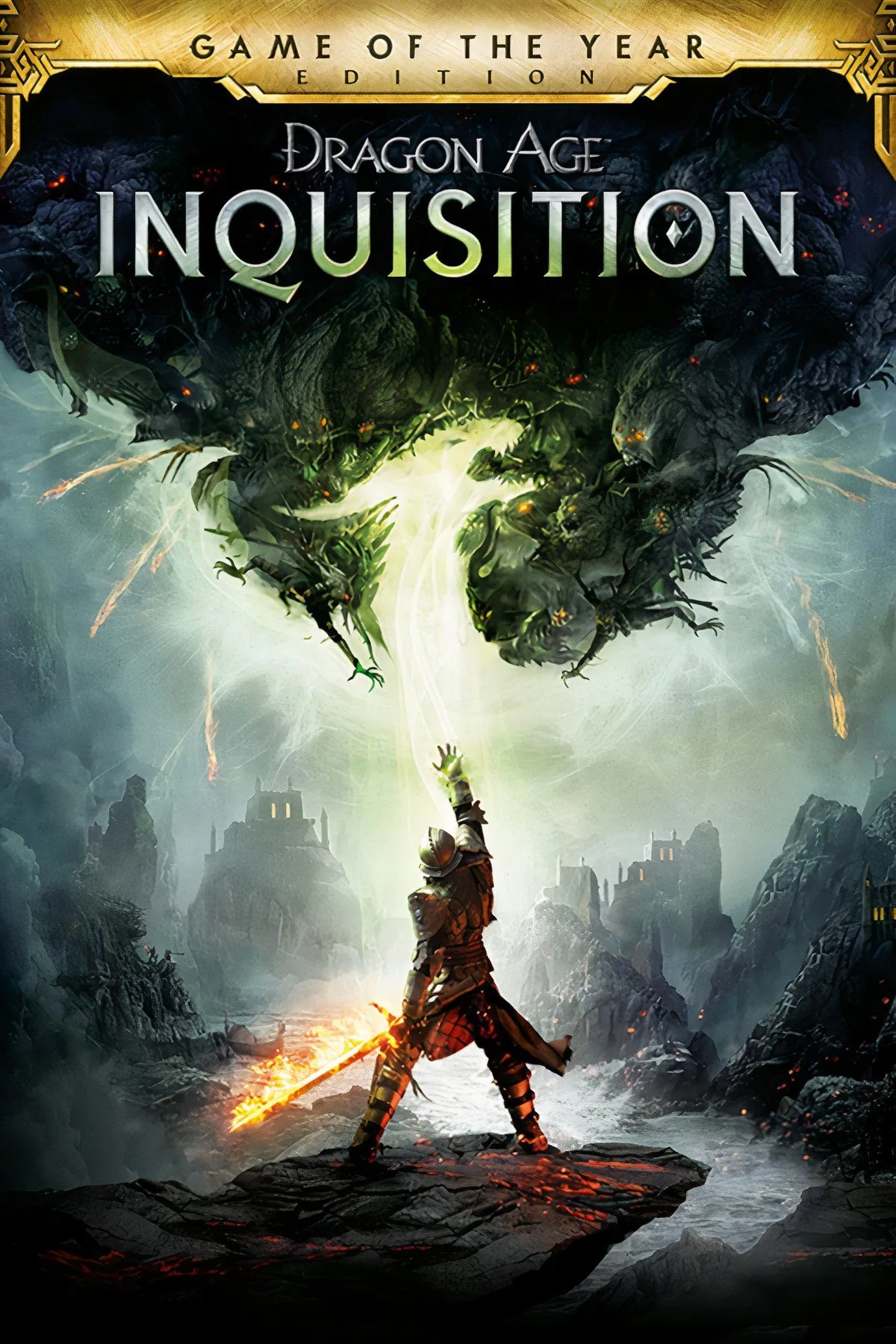 Giao diện tùy chỉnh nhân vật và các cảnh chiến đấu trong Dragon Age: Inquisition.