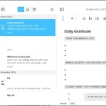 Giao diện ứng dụng Day One trên Windows với thiết kế tinh tế và không gian viết gọn gàng