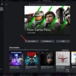 Giao diện ứng dụng Xbox trên Windows với tùy chọn 'Tất cả Game PC' nổi bật, minh họa các tựa game có trong PC Game Pass.