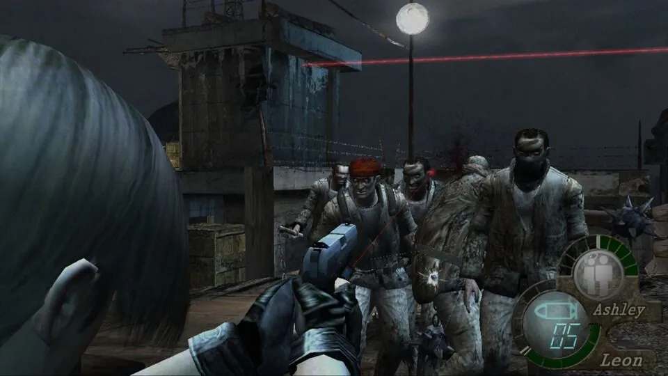 Giao diện và gameplay của Resident Evil 4, game đã định hình lại thể loại kinh dị hành động trên GameCube.