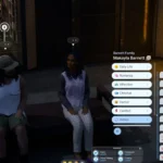 Hai nhân vật InZOI tương tác trên ghế công viên, minh họa hệ thống karma và mối quan hệ trong game