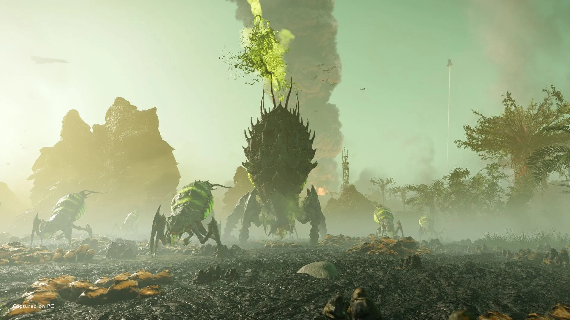 Helldivers 2 quái vật bọ ngoài hành tinh tấn công chiến binh