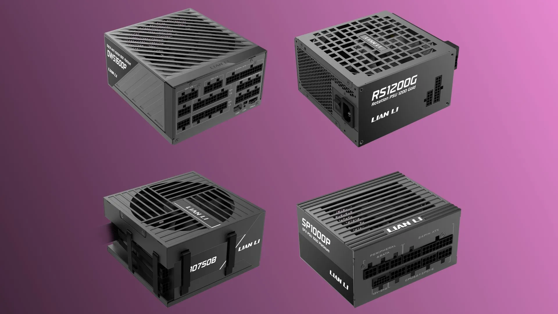 Hình ảnh các dòng nguồn máy tính Lian Li DWS, RS, RB, SP series ra mắt tại Computex 2025
