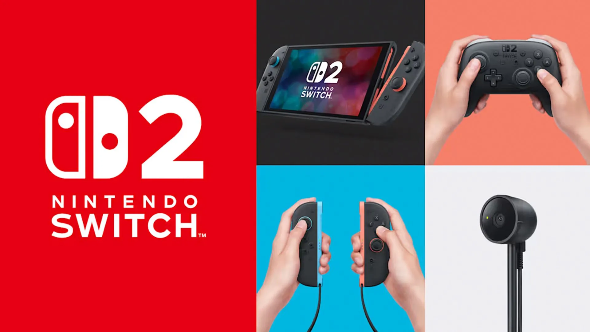 Hình ảnh concept máy chơi game Nintendo Switch 2 cùng các phụ kiện đi kèm, minh họa thiết kế và khả năng tương lai