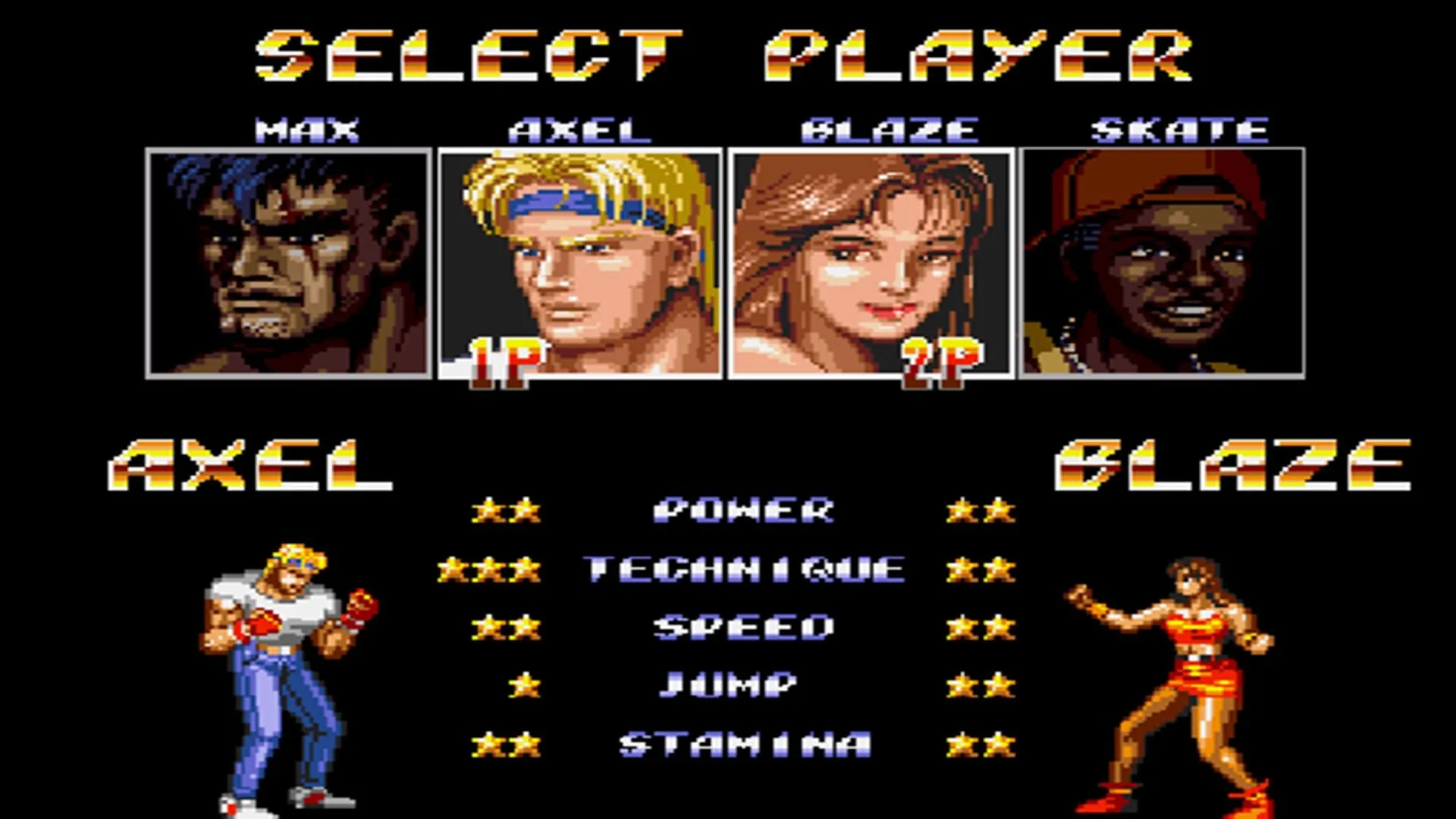 Hình ảnh gameplay Streets of Rage 2 qua RetroArch Netplay với nhân vật chuẩn bị tấn công kẻ thù