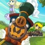 Hình ảnh Link và Zelda điều khiển tàu trong The Legend of Zelda: Spirit Tracks
