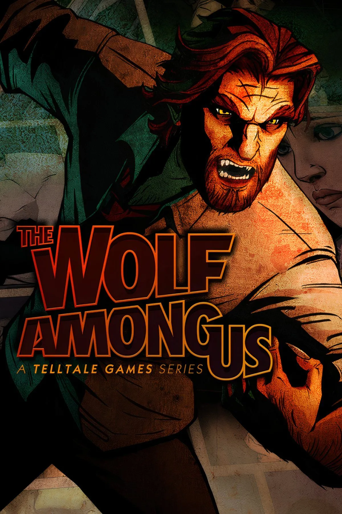 Hình ảnh tổng hợp các nhân vật chính và cảnh hành động trong The Wolf Among Us.