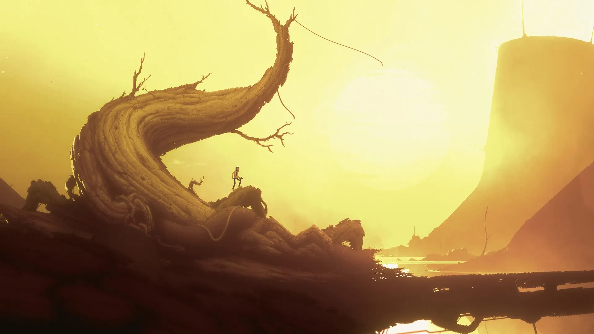 Hình ảnh trong game Bionic Bay, một tựa game indie có đồ họa độc đáo trên Steam