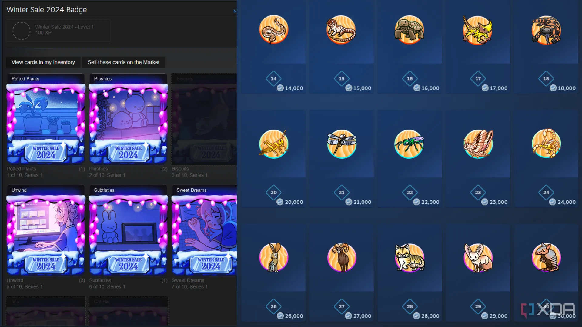 Huy hiệu theo mùa và thẻ trao đổi trong Cửa hàng Steam Points