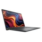 Laptop Dell 15 màu bạc với thiết kế hiện đại trên nền màu xanh dương