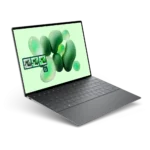 Laptop Dell XPS 13 (2024) màu than chì sang trọng, thể hiện thiết kế mỏng nhẹ và viền màn hình siêu mỏng