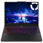 Laptop Lenovo Legion Pro 7i Gen 10 màu đen, hiển thị màn hình OLED sắc nét, thể hiện thiết kế mạnh mẽ đặc trưng của dòng laptop gaming cao cấp