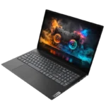 Laptop Lenovo V15 từ góc nhìn tổng quan, thể hiện thiết kế bền bỉ và hiện đại.