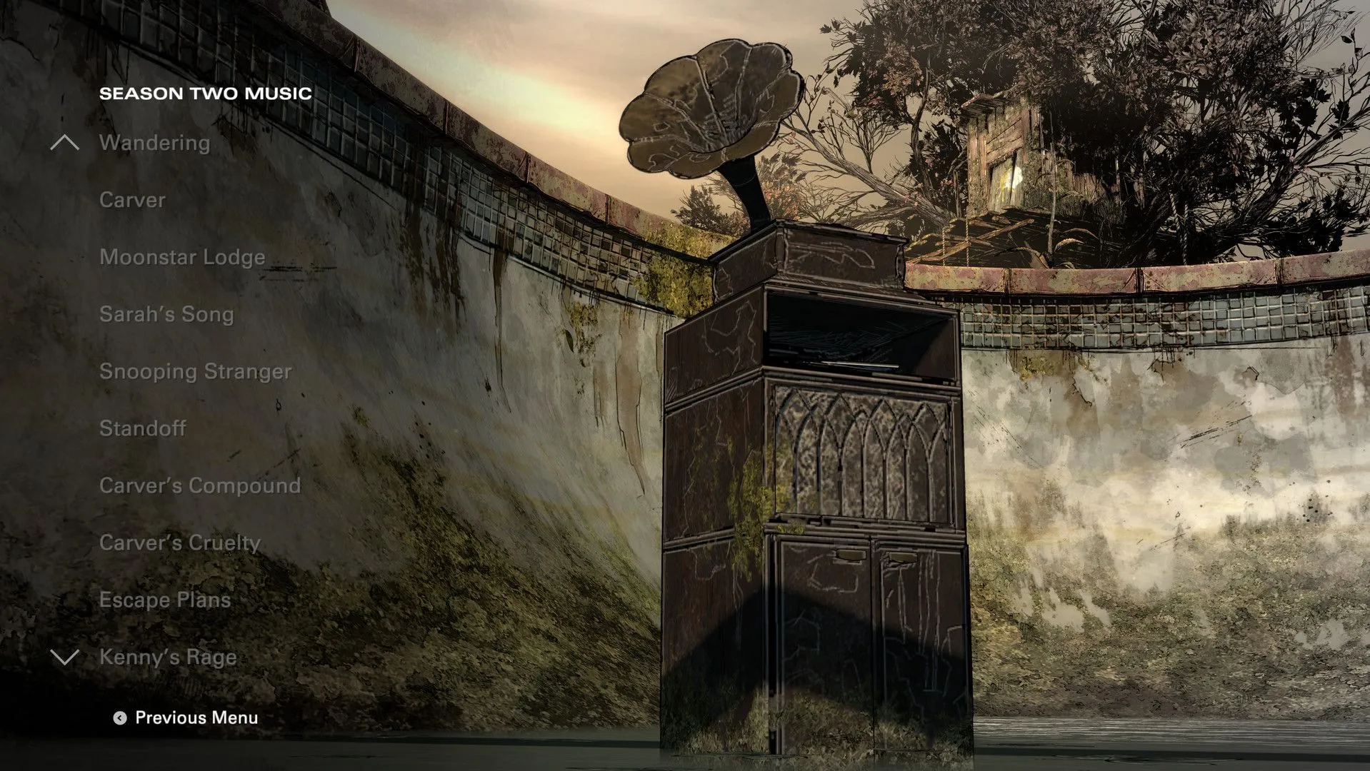 Lee Everett đối mặt với xác sống, một cảnh tượng kinh điển trong series The Walking Dead Telltale.