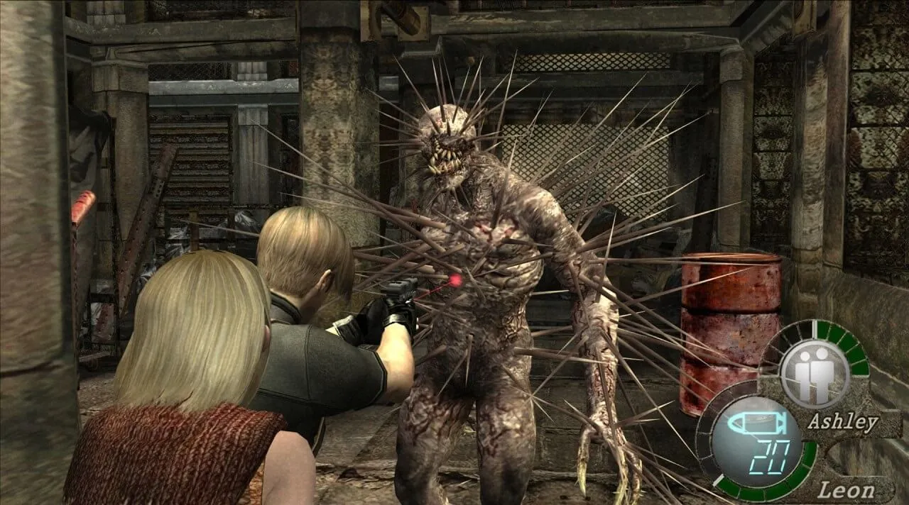 Leon và Ashley trong Resident Evil 4, game kinh điển của Nintendo GameCube.