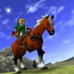 Link cưỡi Epona trong The Legend of Zelda: Ocarina of Time, biểu tượng của cơ chế khóa mục tiêu Z-Targeting
