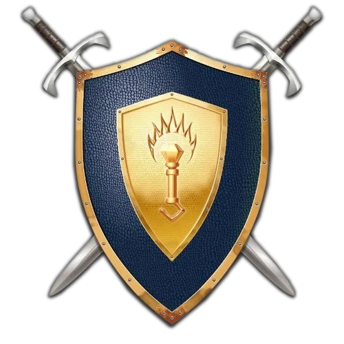 Logo game Battle for Wesnoth với hình ảnh một hiệp sĩ cầm kiếm