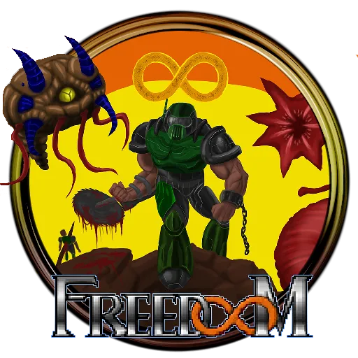 Logo game Freedoom với phong cách giống tựa game Doom