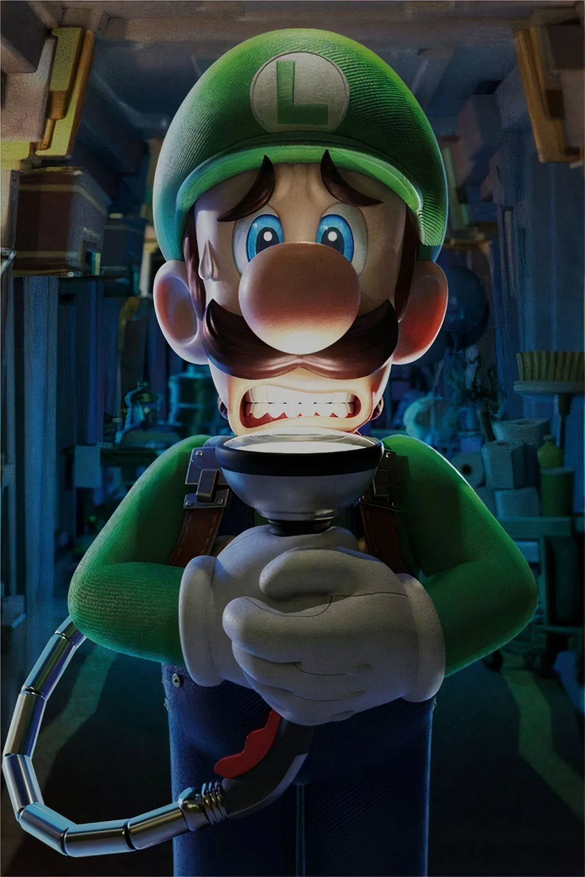 Luigi đang đối mặt với những con ma trong lâu đài ám ảnh của game Luigi's Mansion 3