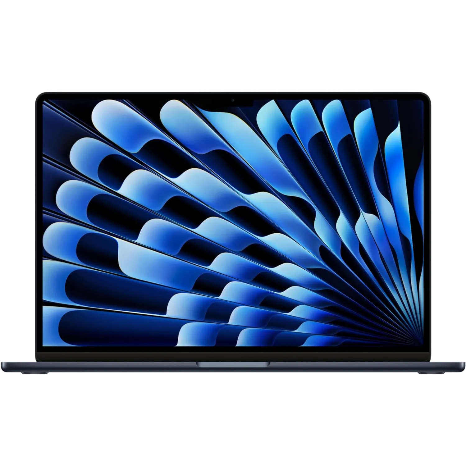 MacBook Air M3 15 inch màu Starlight trên bàn làm việc, thể hiện thiết kế mỏng nhẹ và màn hình lớn.