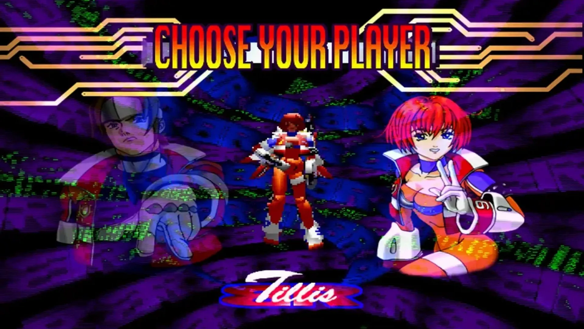 Màn hình chọn nhân vật trong Burning Rangers, game hành động cứu hỏa độc đáo của Sega Saturn