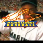 Màn hình gameplay game bóng chày Ken Griffey Jr. Presents Major League Baseball trên SNES với cầu thủ đang vung gậy.