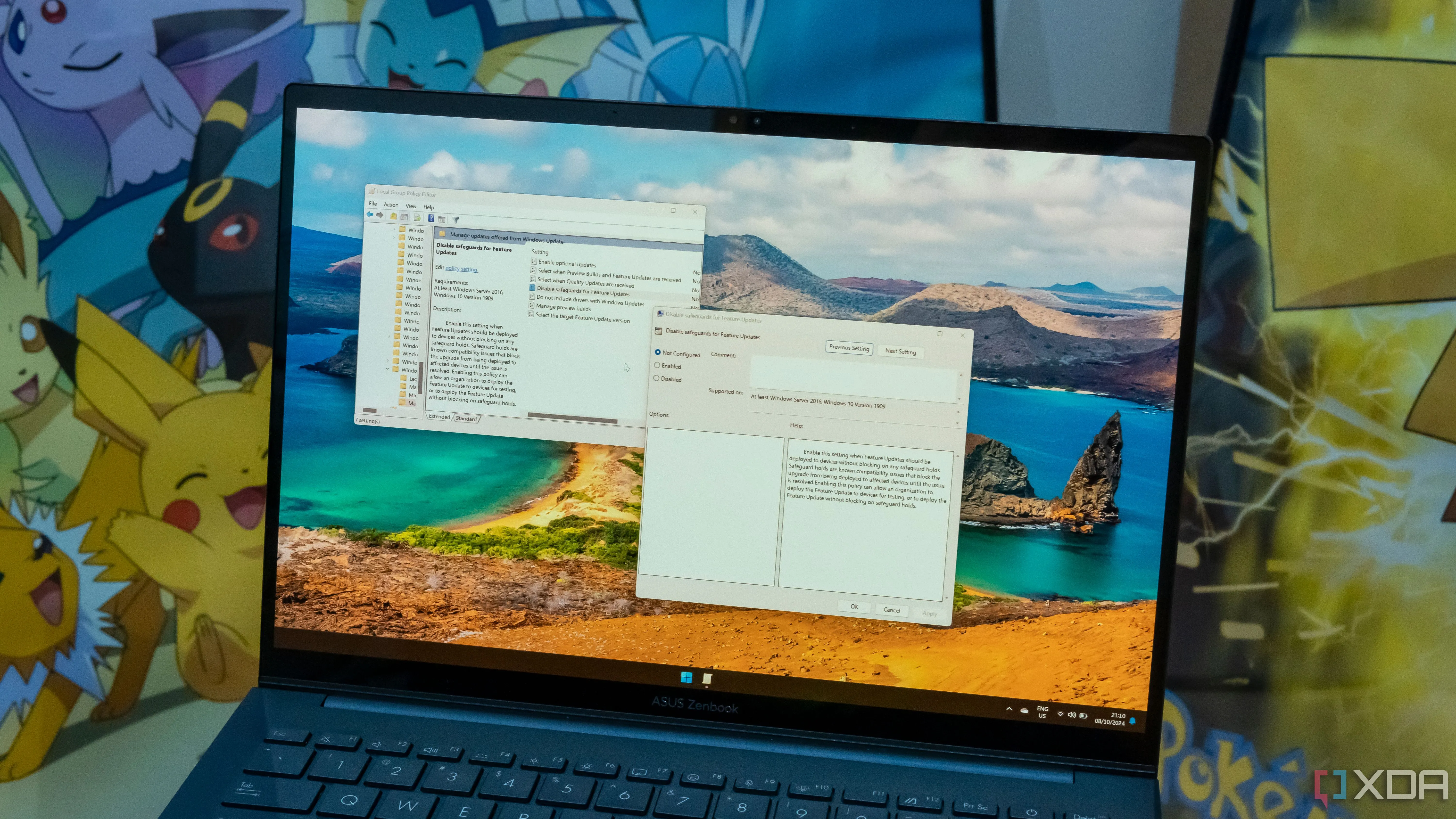 Màn hình máy tính Windows 11 hiển thị trình chỉnh sửa Group Policy, minh họa cấu hình hệ thống máy chủ và cài đặt bảo mật Kerberos.