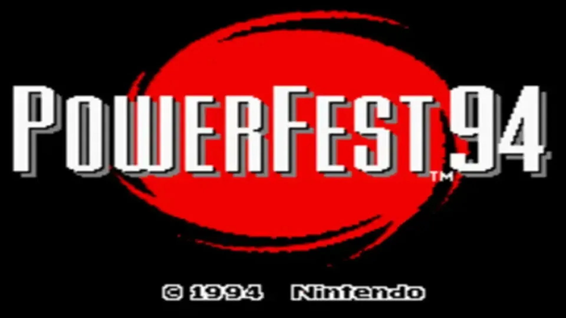 Màn hình mở đầu của Nintendo Powerfest 1994, băng game thi đấu cực hiếm trong lịch sử các giải đấu của Nintendo.