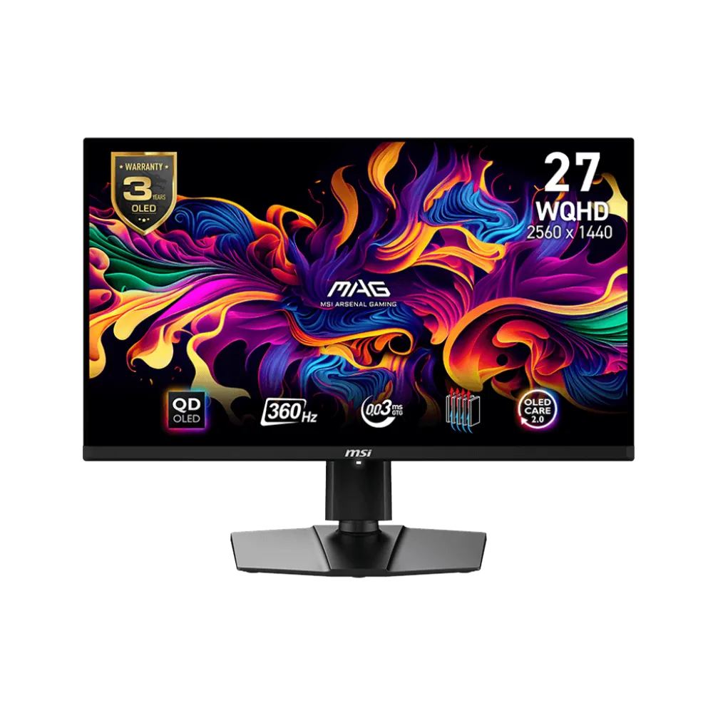 Màn hình MSI MAG 271QPX QD-OLED với thiết kế gaming mạnh mẽ và khung viền mỏng