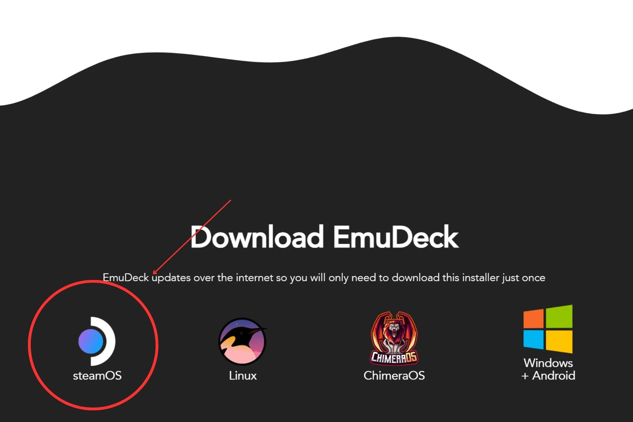 Màn hình tải xuống EmuDeck cho SteamOS
