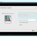 Màn hình tùy chọn cho mượn game kỹ thuật số trên Nintendo Switch cho thành viên nhóm gia đình