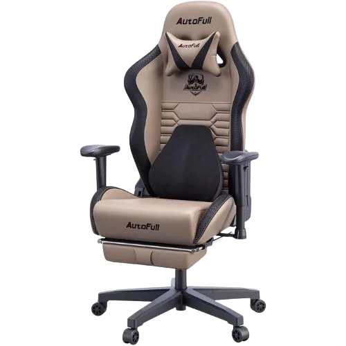 Mẫu ghế gaming AutoFull C3 với thiết kế công thái học và tông màu nâu trang nhã, phù hợp cho game thủ.