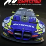 Mẫu xe đua Ferrari trong game Assetto Corsa trên đường đua mô phỏng, thể hiện đồ họa chân thực của game sim đua.