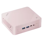 Máy tính mini Nimo PC nhỏ gọn với thiết kế hiện đại trên bàn làm việc.