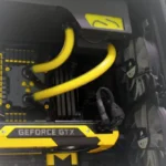 Máy tính PC gaming tự build hoàn chỉnh với tản nhiệt nước AIO và tông màu vàng đen nổi bật