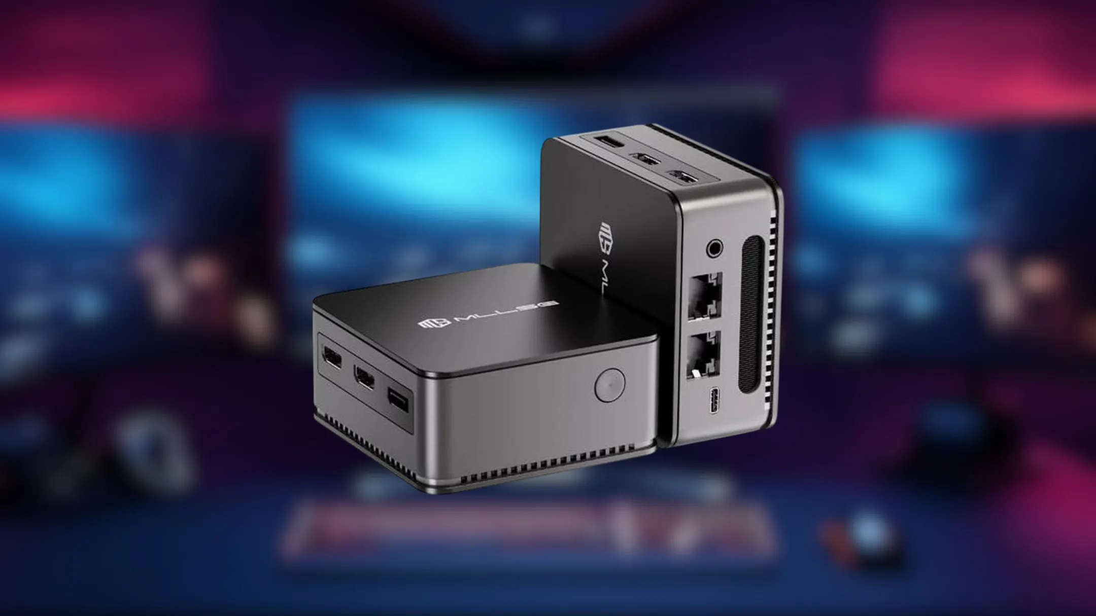 MLLSE G2 Mini PC hiển thị các cổng kết nối đa dạng phía sau