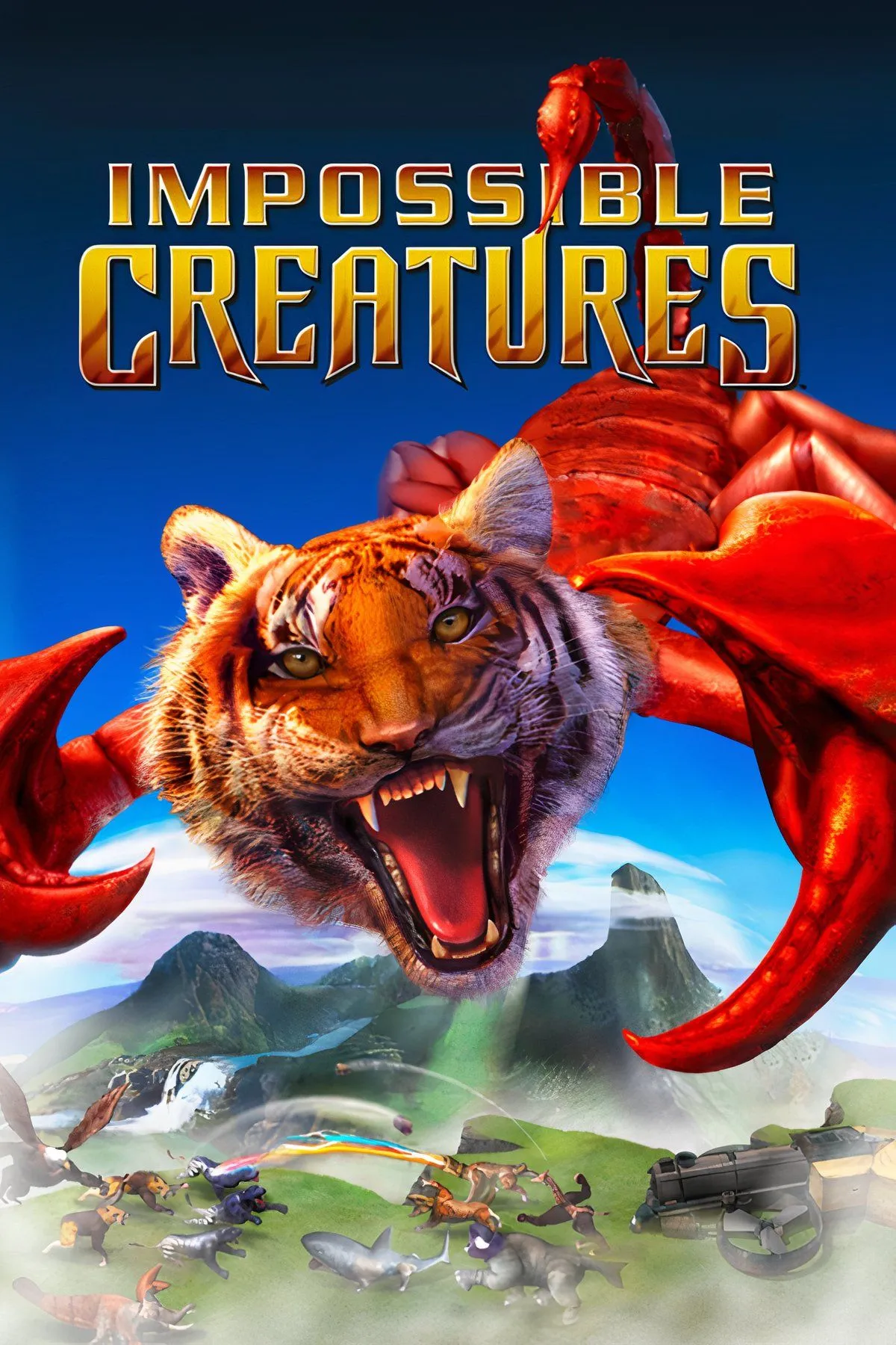 Mô tả cảnh chiến đấu với các sinh vật lai tạo trong game Impossible Creatures