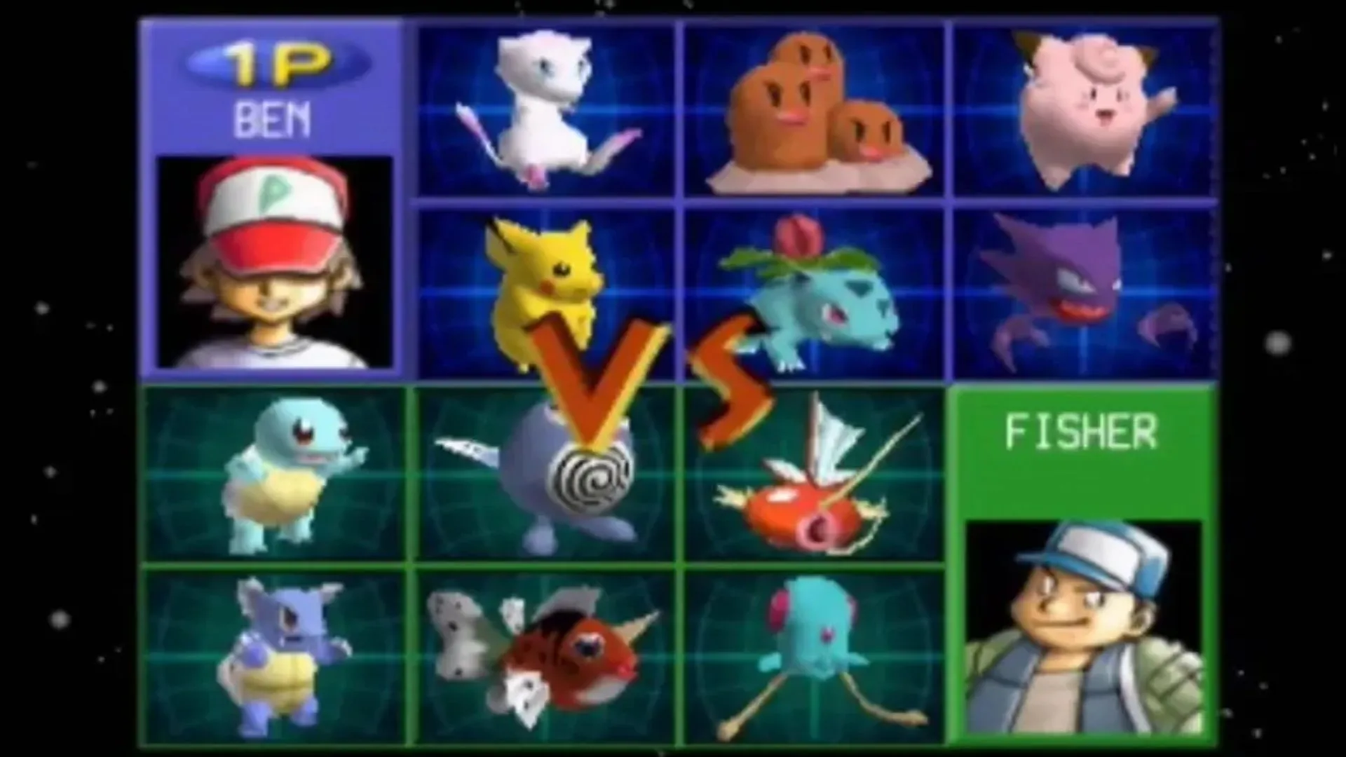 Một cảnh quay trong game Pokémon Stadium, minh họa khả năng kết nối N64 với Game Boy qua Transfer Pack