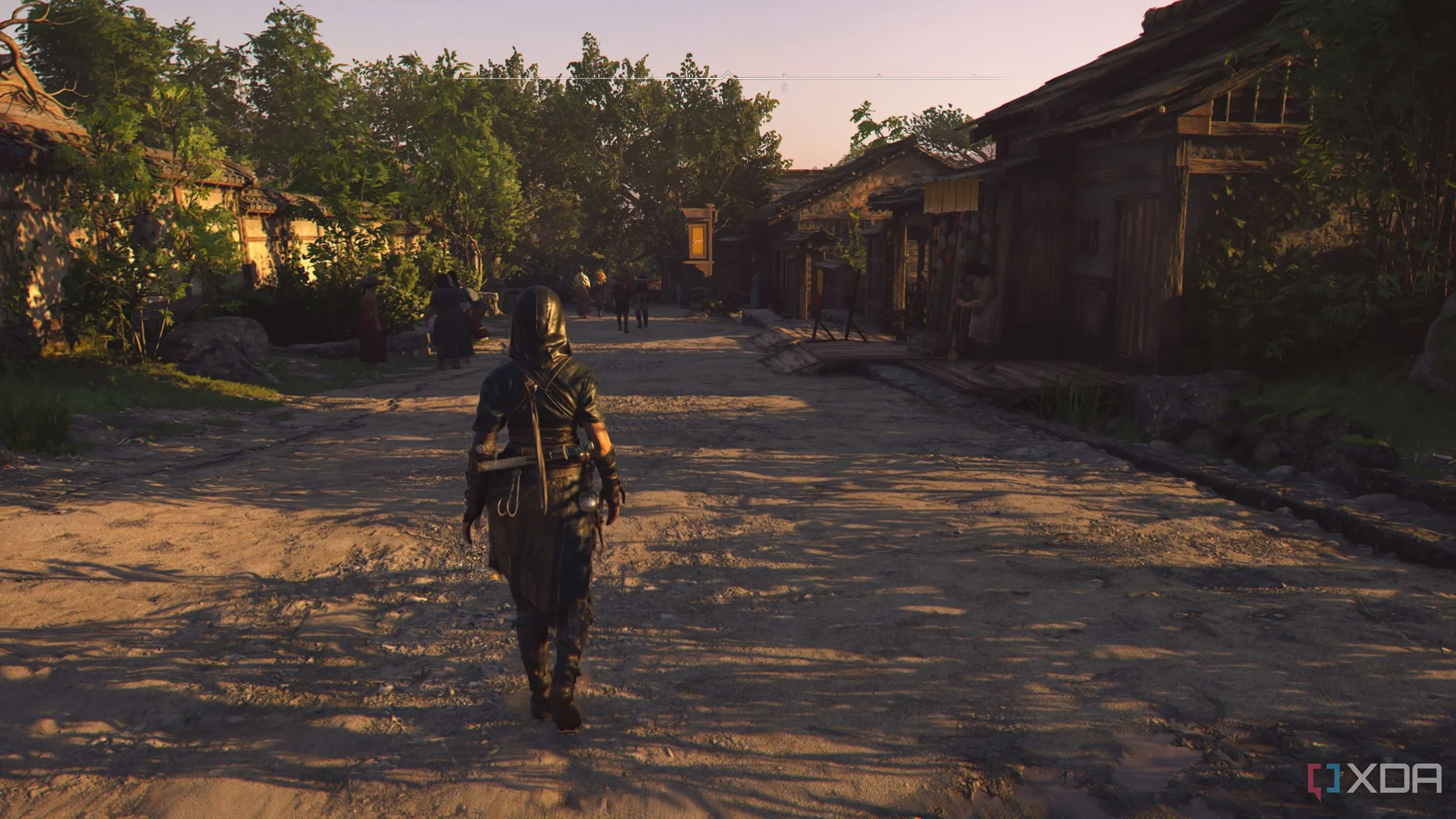Một cảnh trong Assassin's Creed Shadows cho thấy hiệu ứng vải ướt và ánh sáng tuyệt đẹp