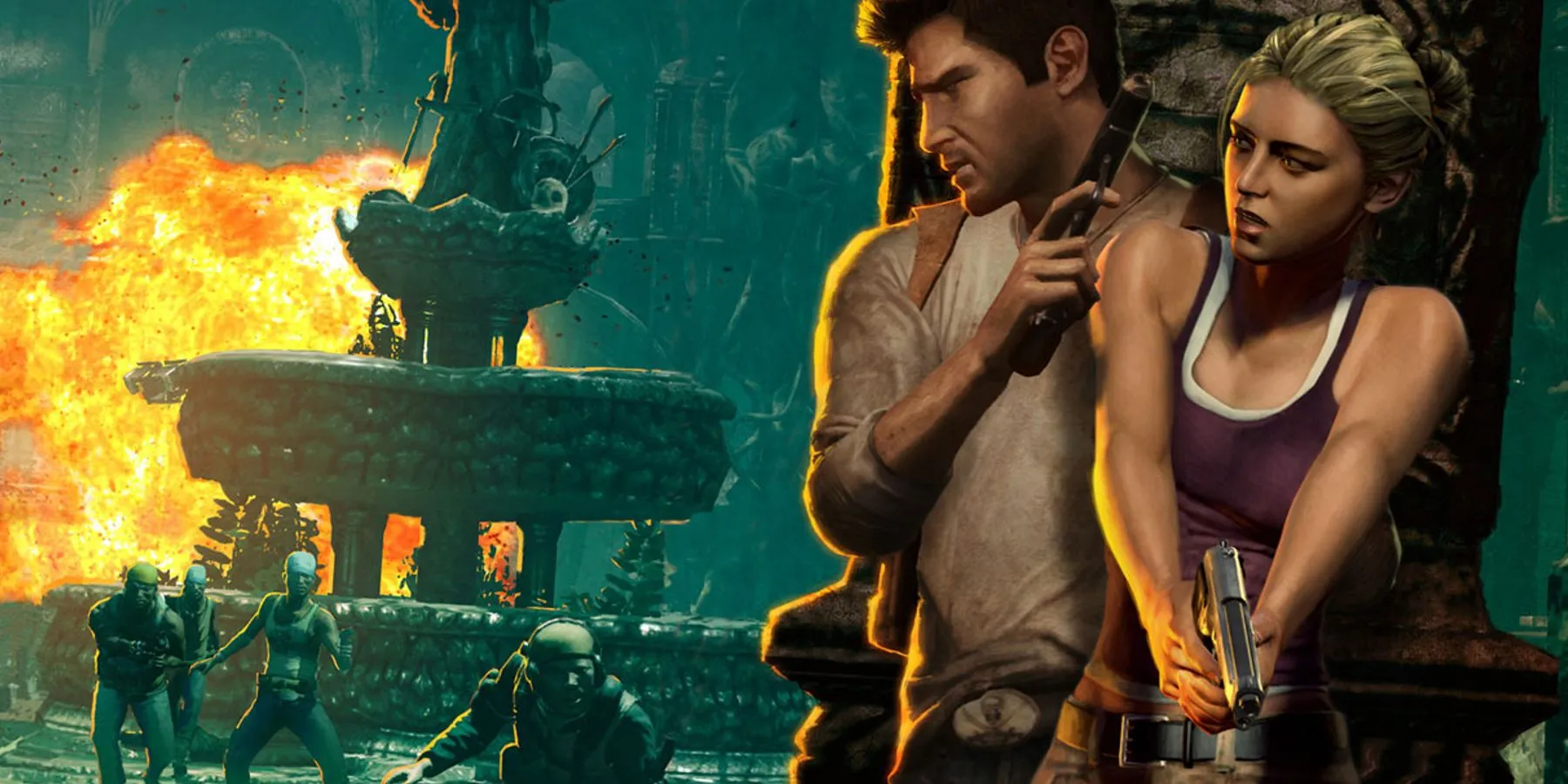 Nathan Drake chuẩn bị hành động trong game Uncharted Drake's Fortune trên PS3