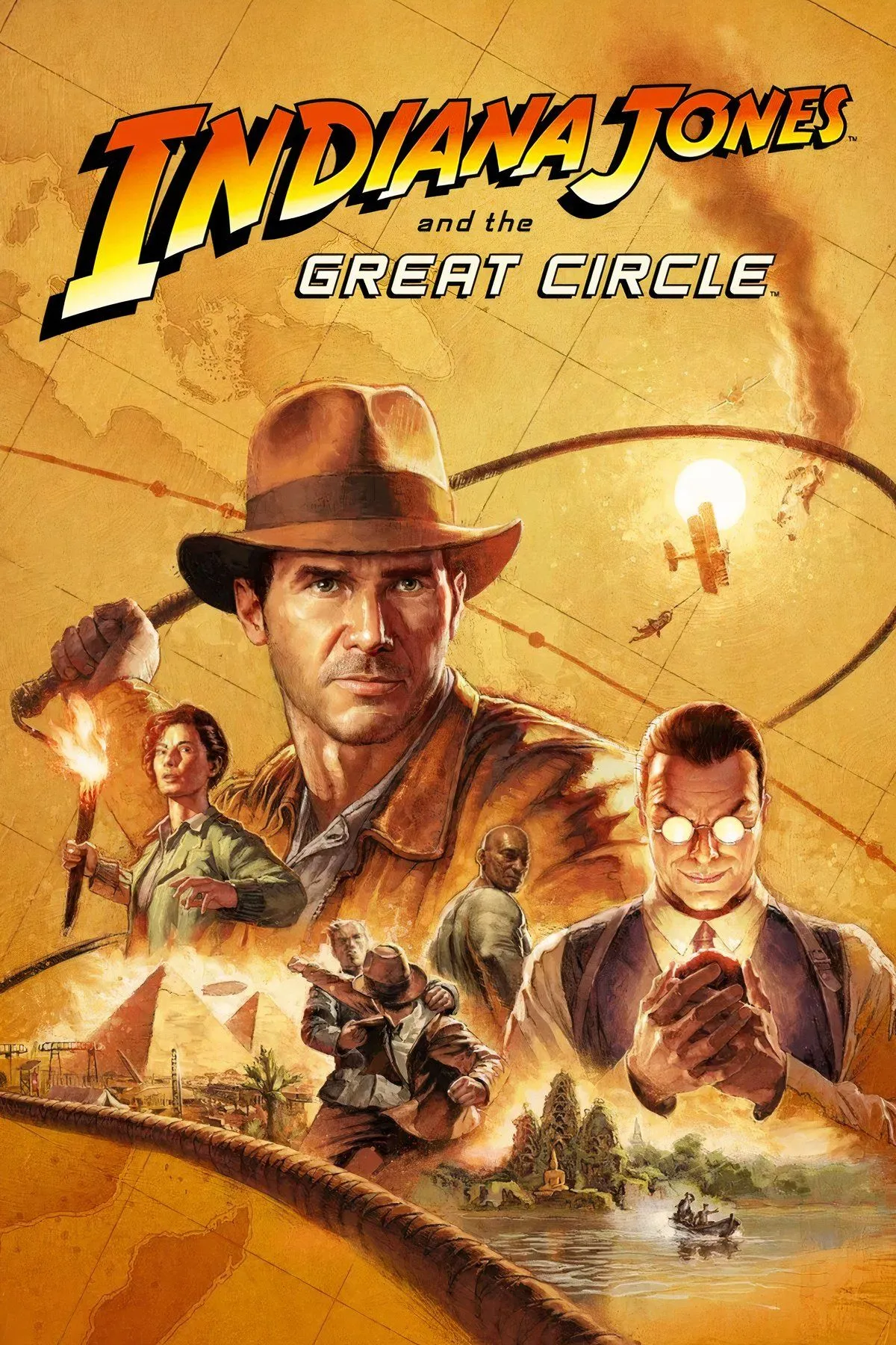 Nhân vật Indiana Jones khám phá di tích cổ trong game The Great Circle