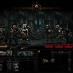Nhân vật trong Darkest Dungeon đối mặt với mức độ căng thẳng cao, minh họa cơ chế tinh thần trong game RPG.