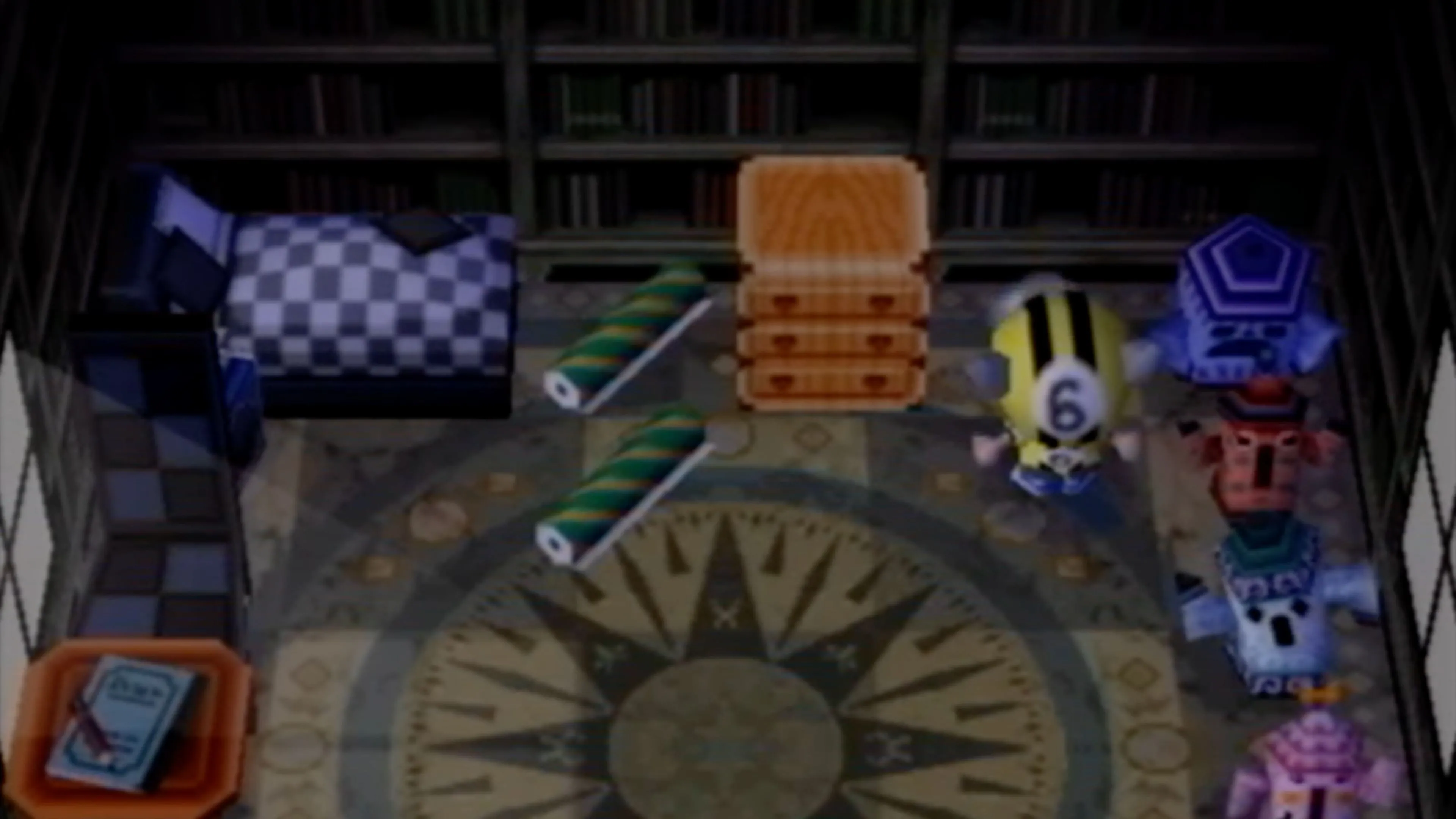 Nội thất nhà của cư dân trong Animal Crossing, game kinh điển của Nintendo GameCube.