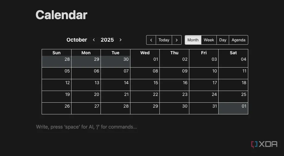 Notion cho phép dễ dàng nhúng và tích hợp các ứng dụng bên thứ ba như Google Calendar, tăng cường khả năng quản lý và tổ chức công việc.