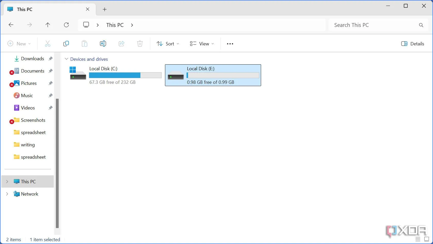Ổ đĩa RAM mới xuất hiện trong Windows Explorer, sẵn sàng để sử dụng