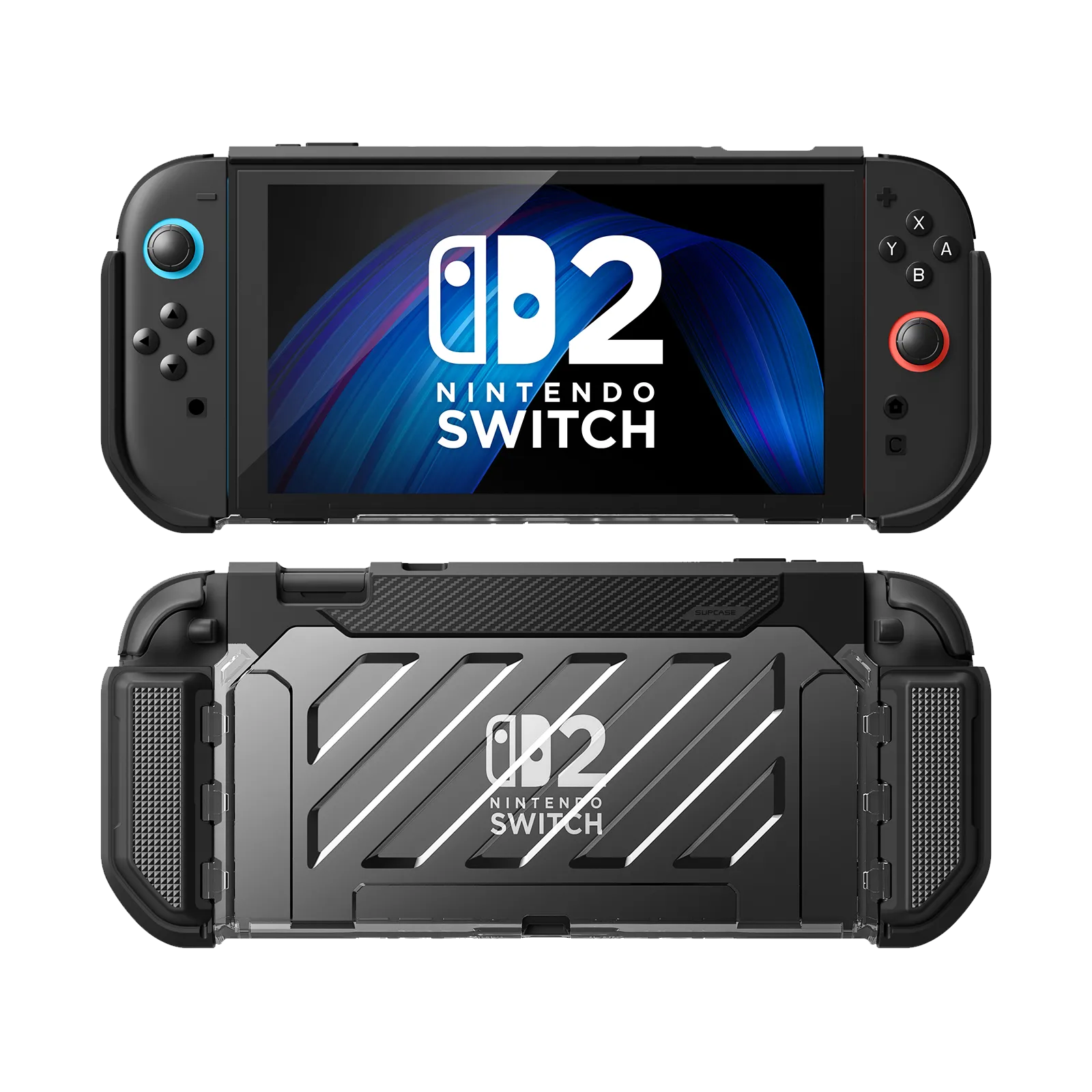 Ốp lưng Supcase Unicorn Beetle Pro màu đen dành cho Nintendo Switch 2, nổi bật với khả năng bảo vệ toàn diện và cải thiện độ bám.