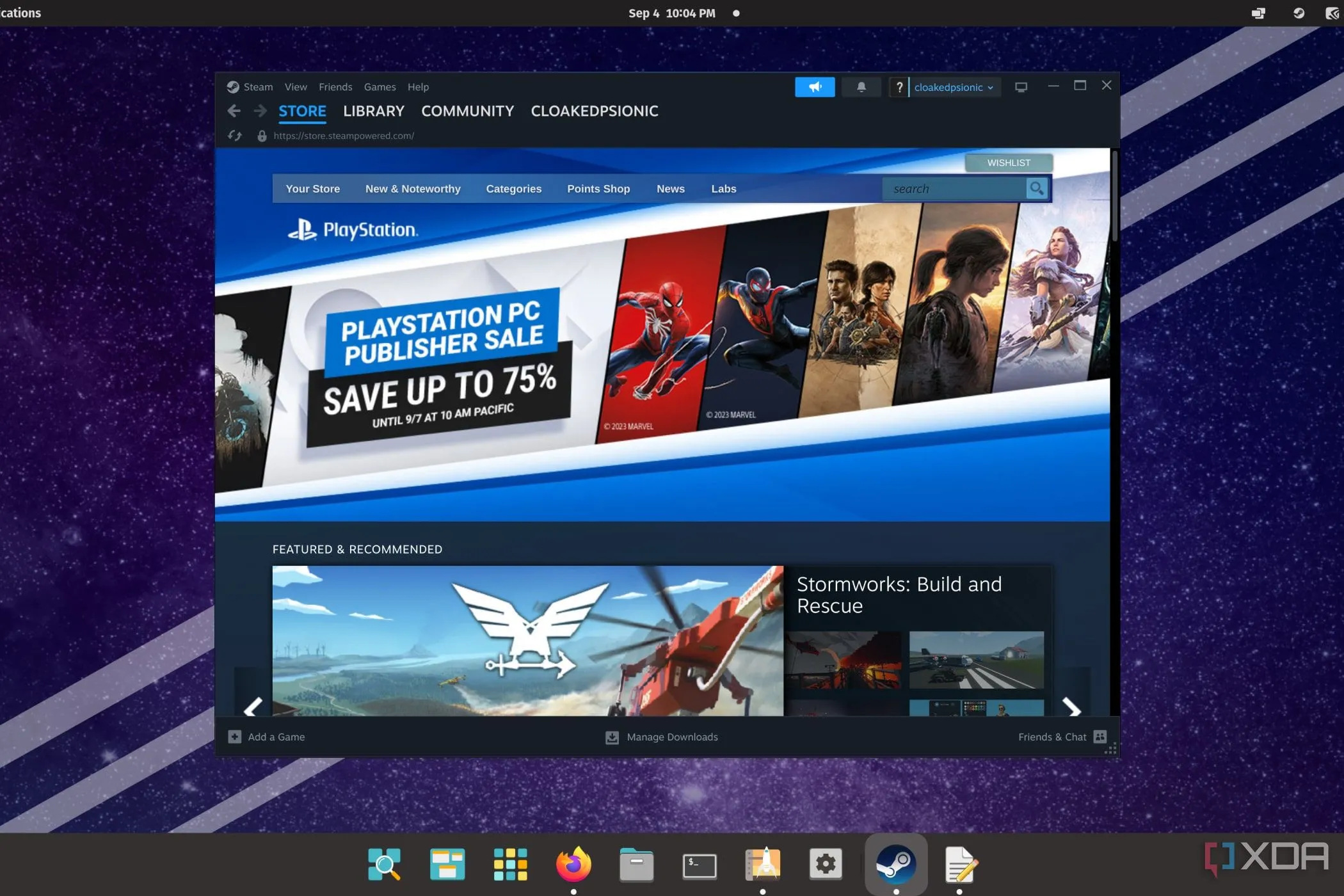 Pop!_OS chạy ứng dụng Steam với thư viện game