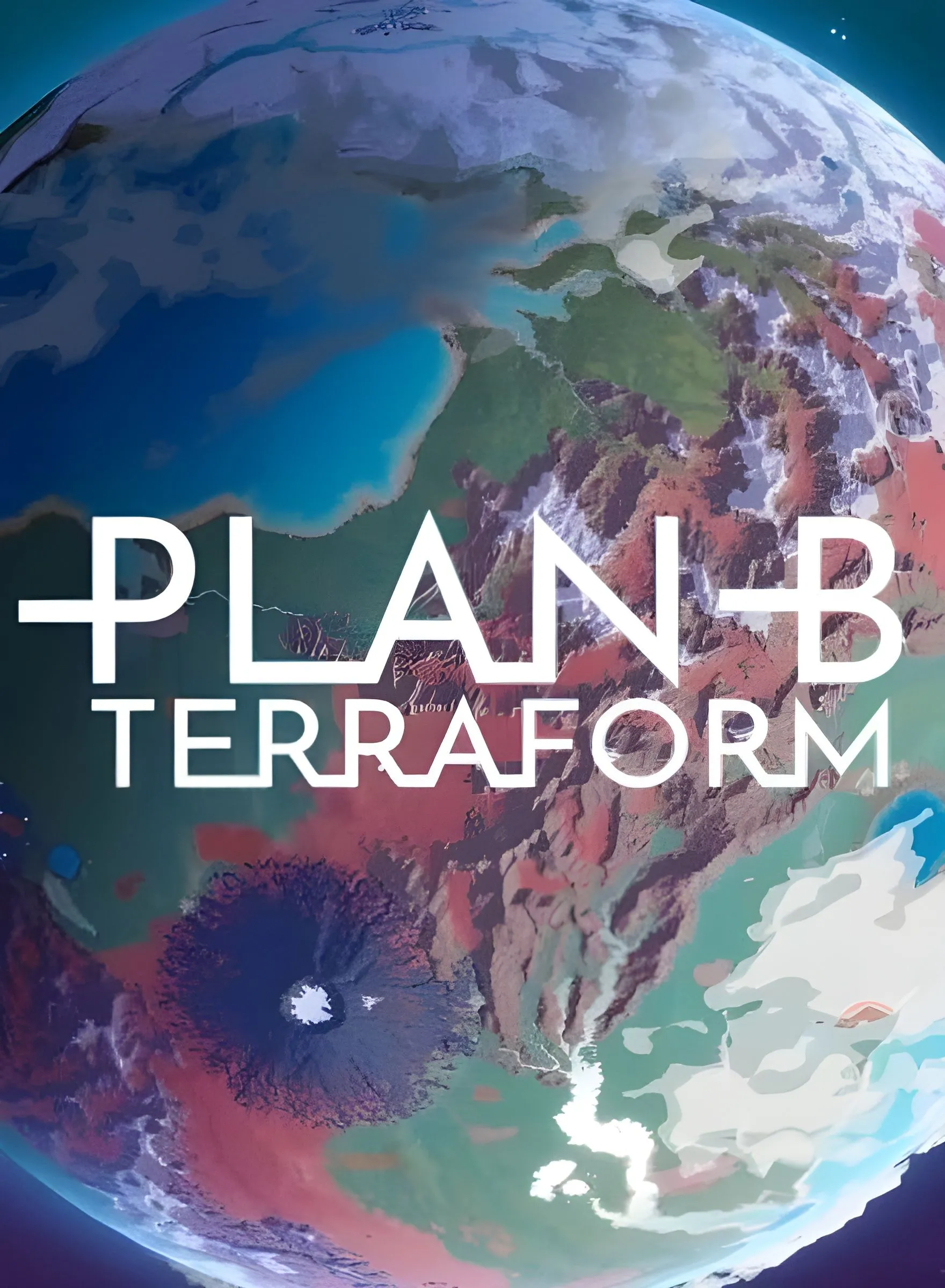 Quang cảnh hành tinh được terraform trong game Plan B: Terraform với cây cối và sông hồ xanh tươi